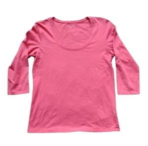 Like New Eileen Fisher Cinnabar Red Organic Cotton Stretch Top Size S